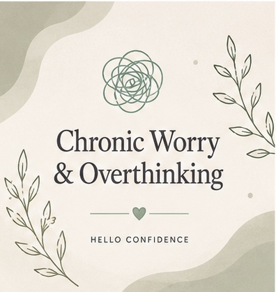 Chronic Worry and Overthinking—illustrated thought tangle and botanical branches